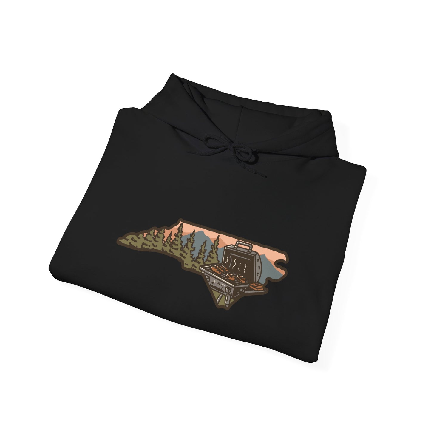 π₯ NC BBQ Mountain Scene Men's Hoodie β Everyday Wear Edition