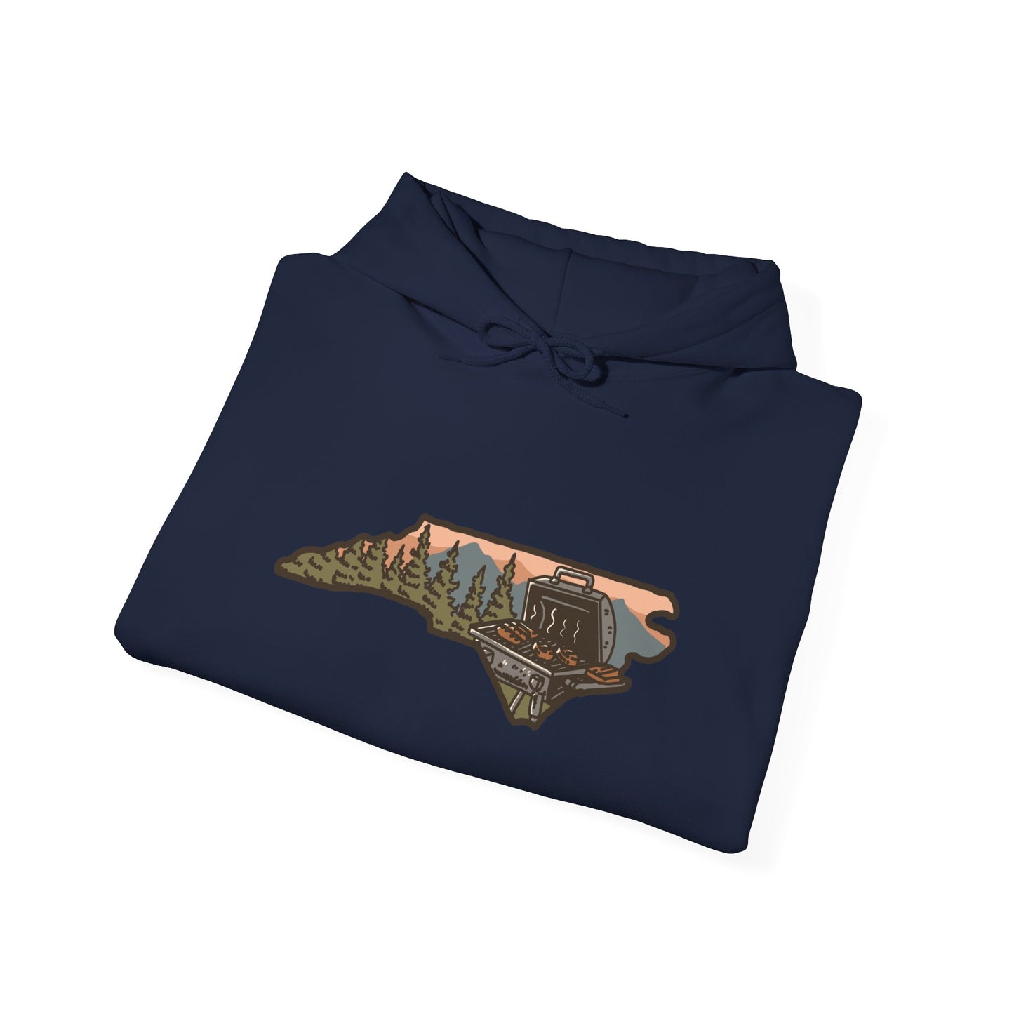 π₯ NC BBQ Mountain Scene Men's Hoodie β Everyday Wear Edition