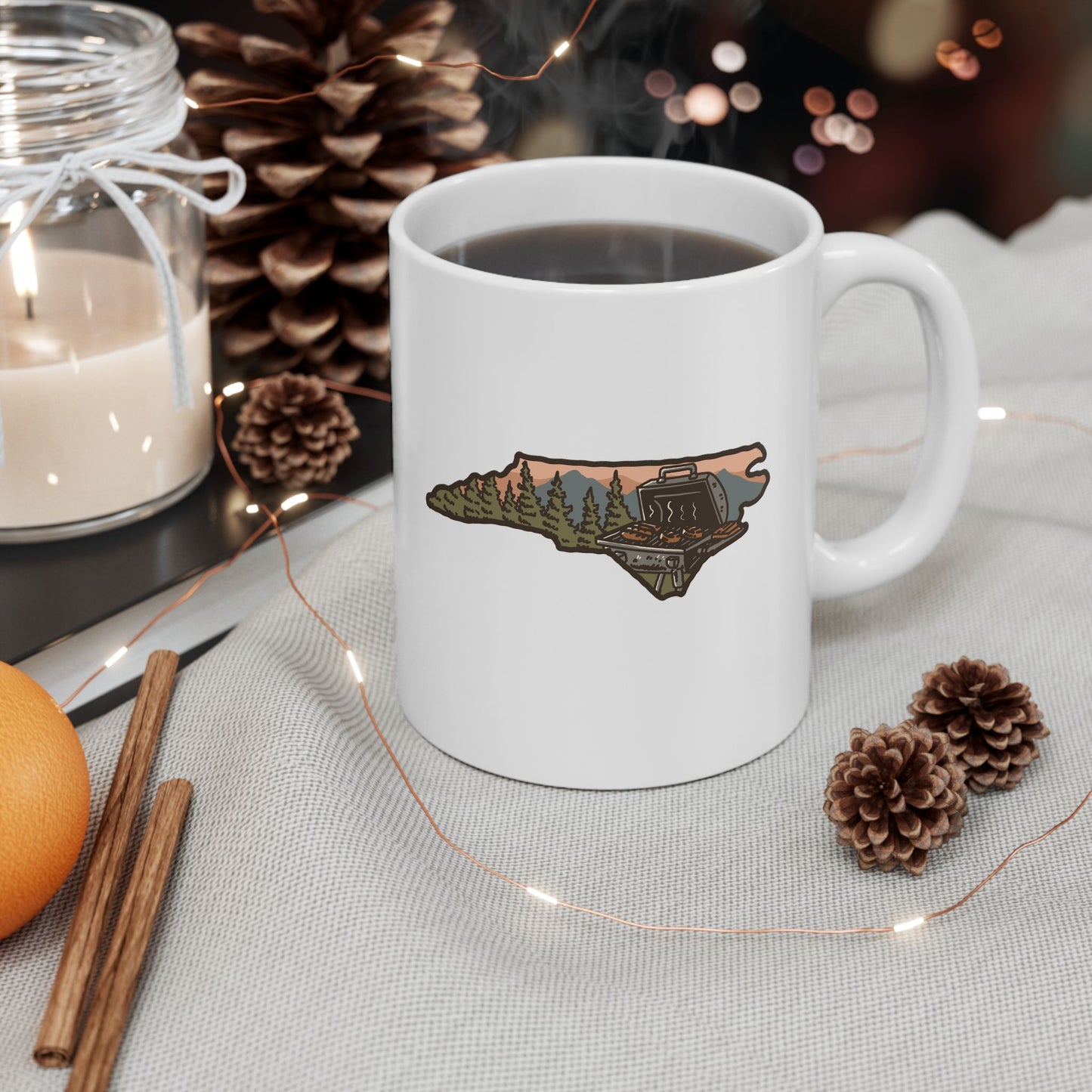 North Carolina BBQ in the Mountains – 11oz Ceramic Coffee Mug