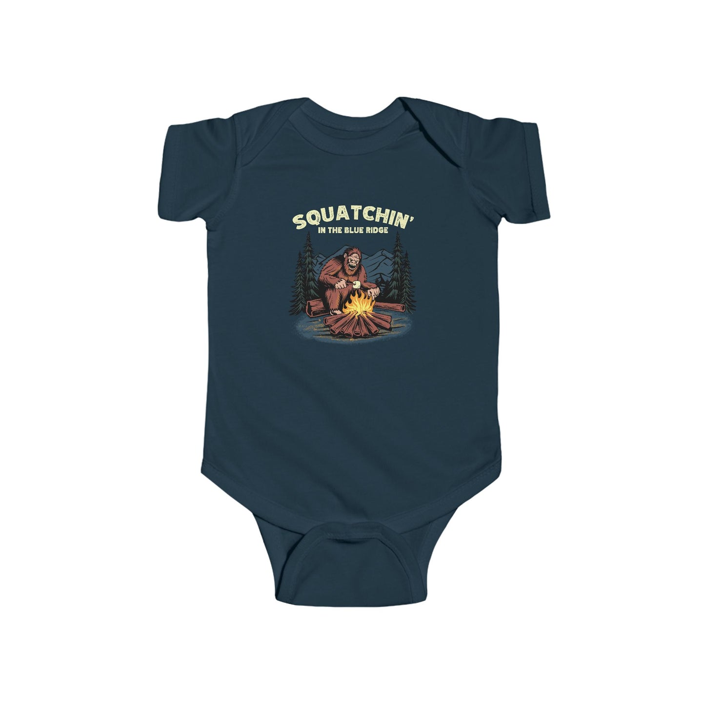 Squatchin' in the Blue Ridge β Infant Fine Jersey Bodysuit