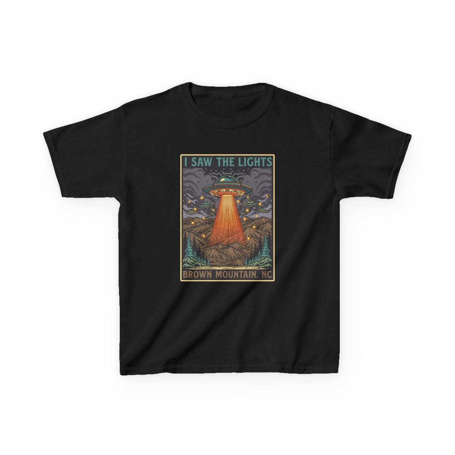 I Saw the Lights β Brown Mountain, NC β Kids Heavy Cotton Tee