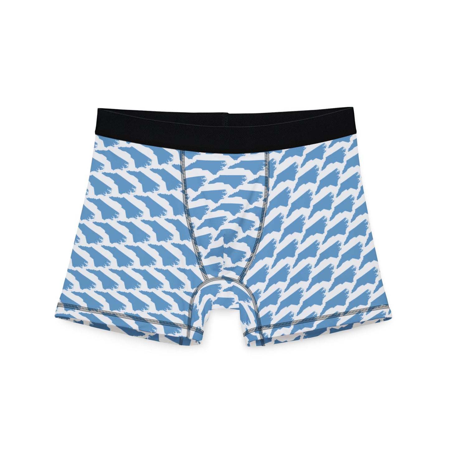 North Carolina State Pattern Boxer Briefs – Men’s Underwear (Baby Blue on Black)