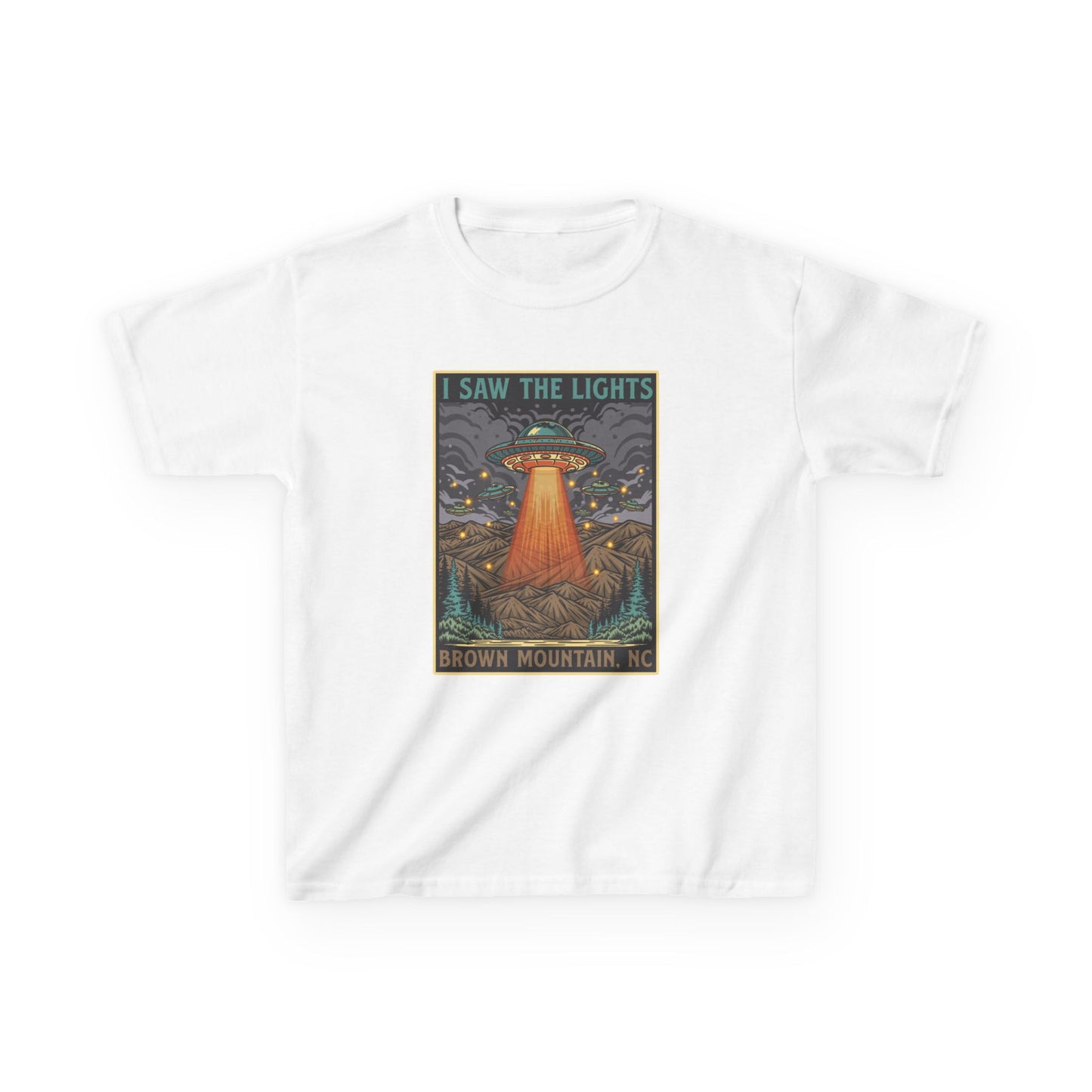 I Saw the Lights β Brown Mountain, NC β Kids Heavy Cotton Tee