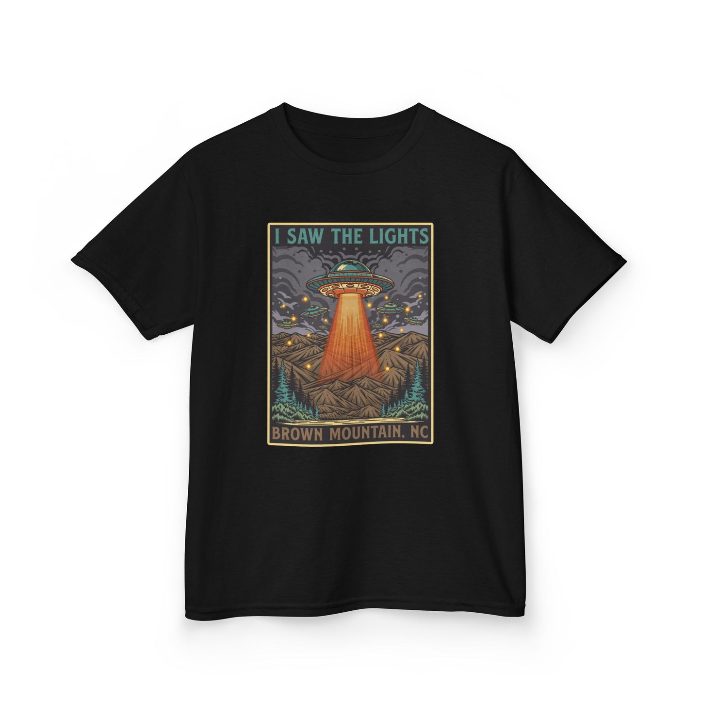 I Saw the Lights β Brown Mountain, NC β Kids Heavy Cotton Tee
