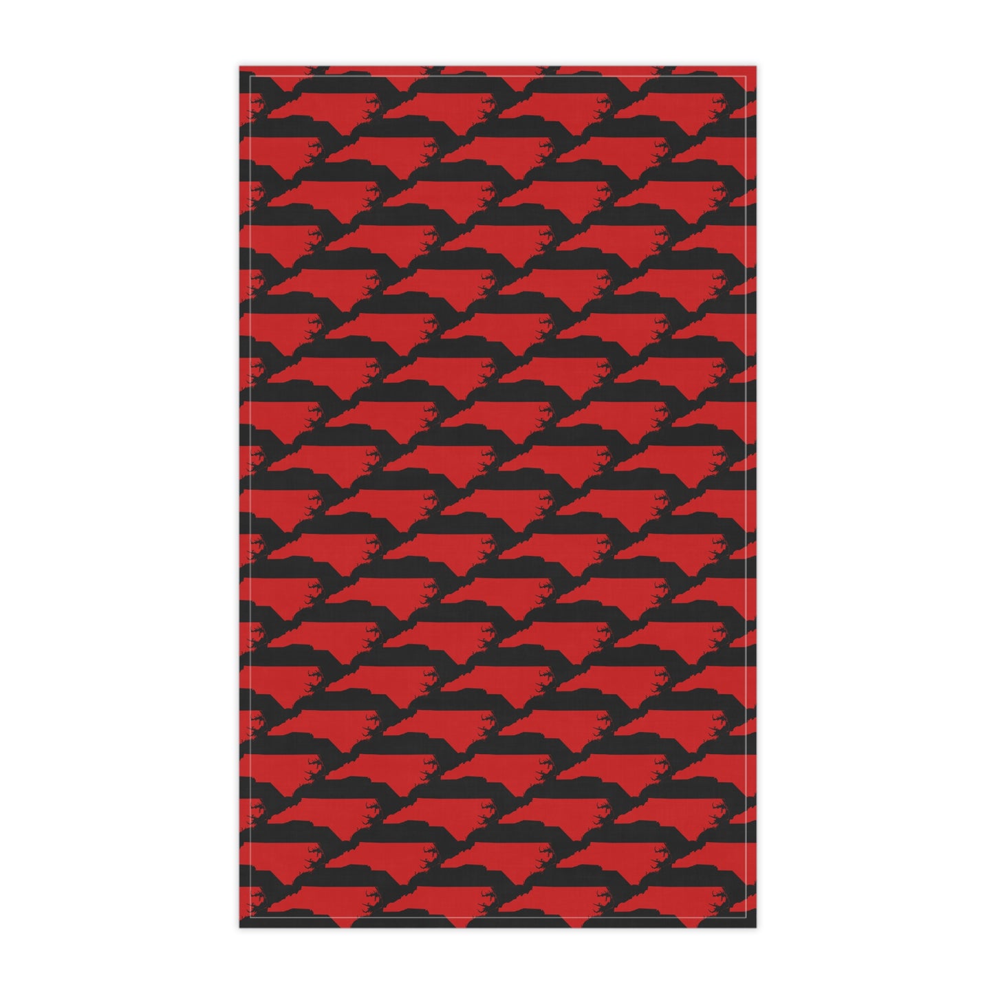 North Carolina State Pattern – Red on Black Tea Towel