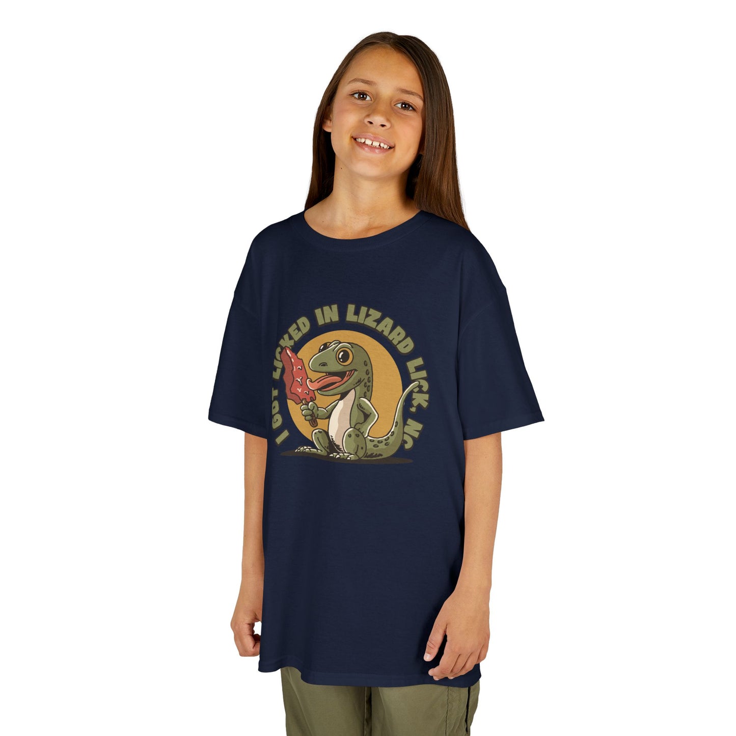 I Got Licked in Lizard Lick, NC β Kids Heavy Cotton Tee