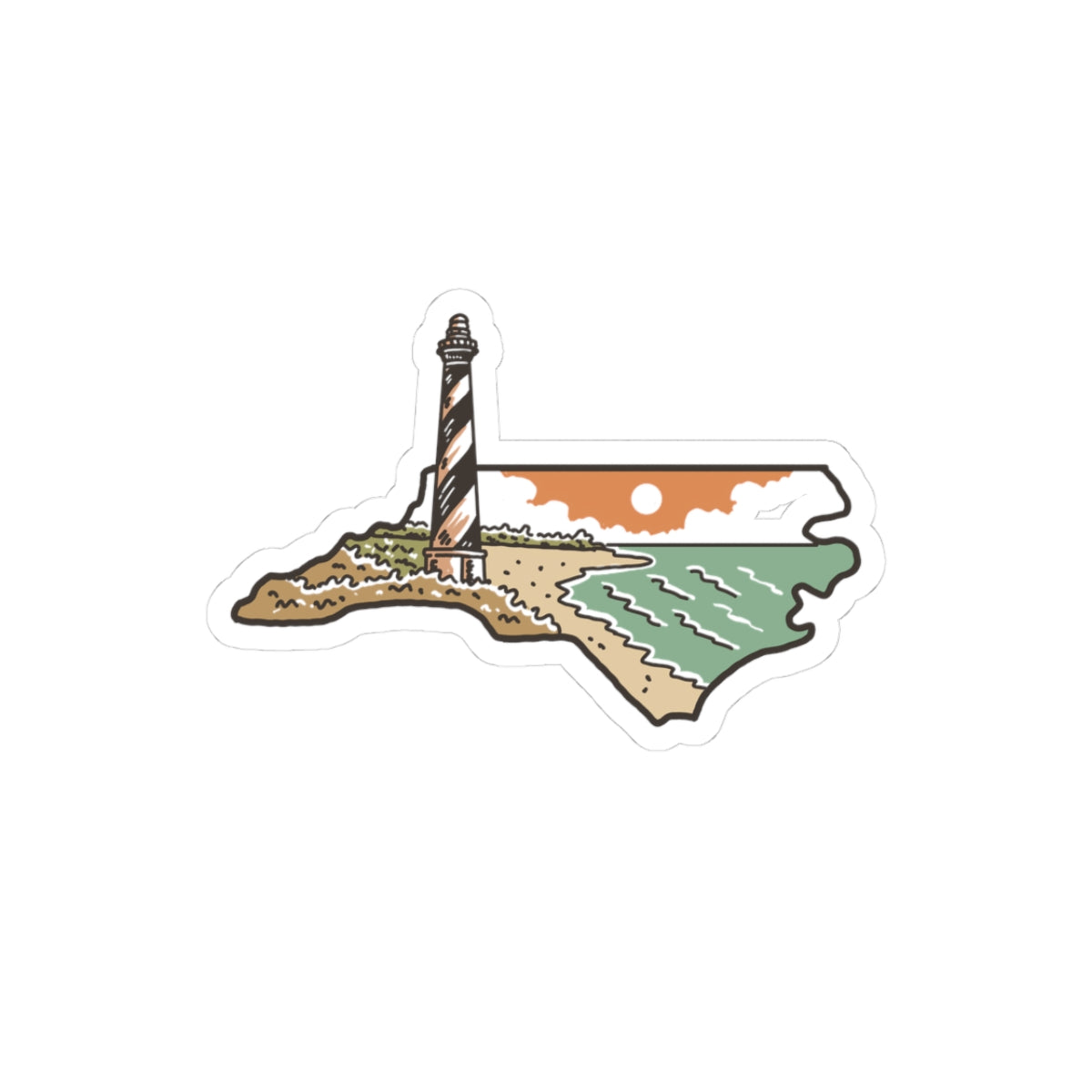 Outer Banks NC Sticker – Hatteras Lighthouse Kiss-Cut Vinyl
