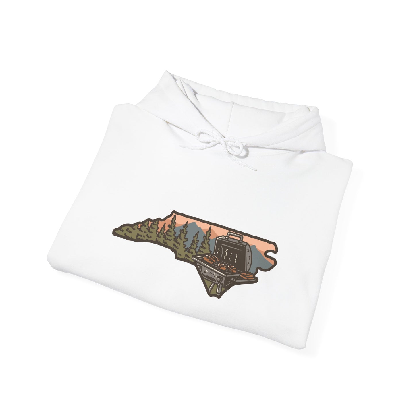 π₯ NC BBQ Mountain Scene Men's Hoodie β Everyday Wear Edition