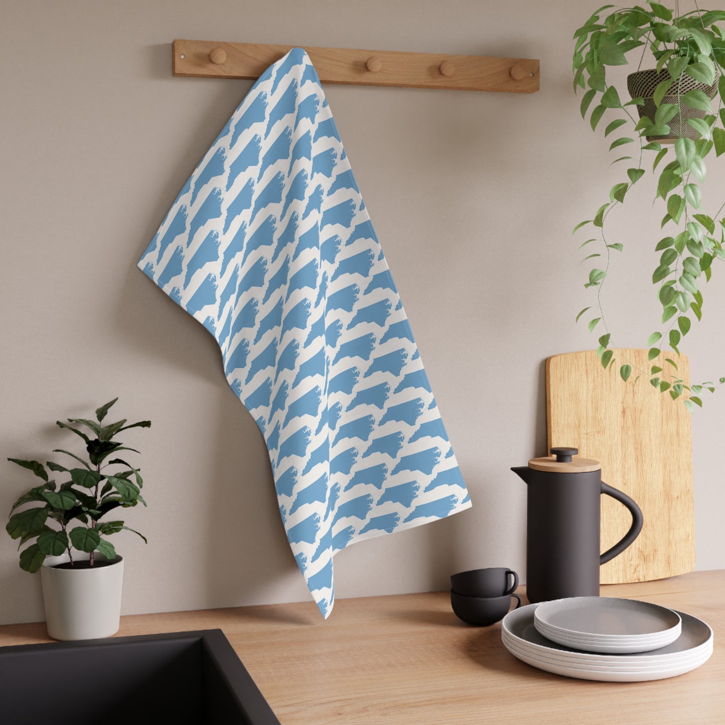 North Carolina State Pattern β Baby Blue Tea Towel