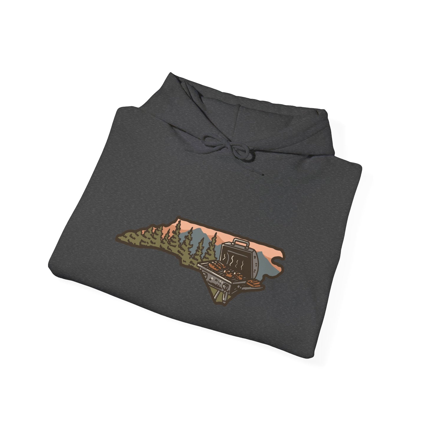 π₯ NC BBQ Mountain Scene Men's Hoodie β Everyday Wear Edition
