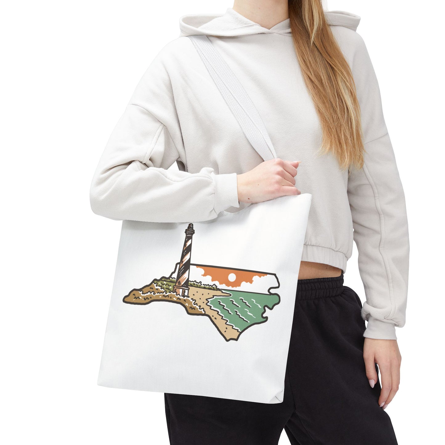 Hatteras Lighthouse Tote β Outer Banks Adventure Bag