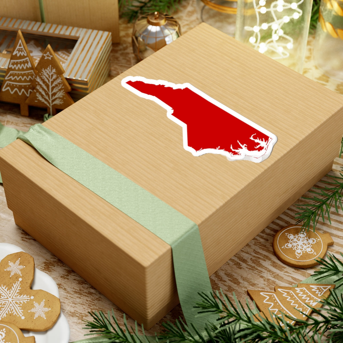 North Carolina Silhouette Sticker in Bold Red Kiss-Cut Vinyl for Carolina Pride