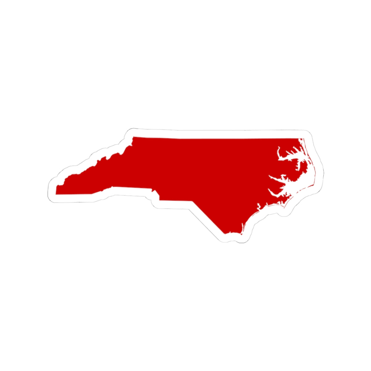 North Carolina Silhouette Sticker in Bold Red Kiss-Cut Vinyl for Carolina Pride