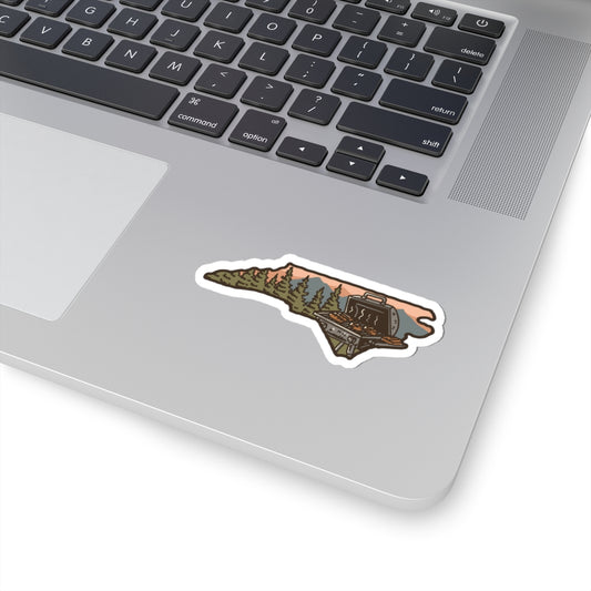 NC BBQ Mountain Scene Sticker – Kiss-Cut Carolina Grillin’ Vinyl