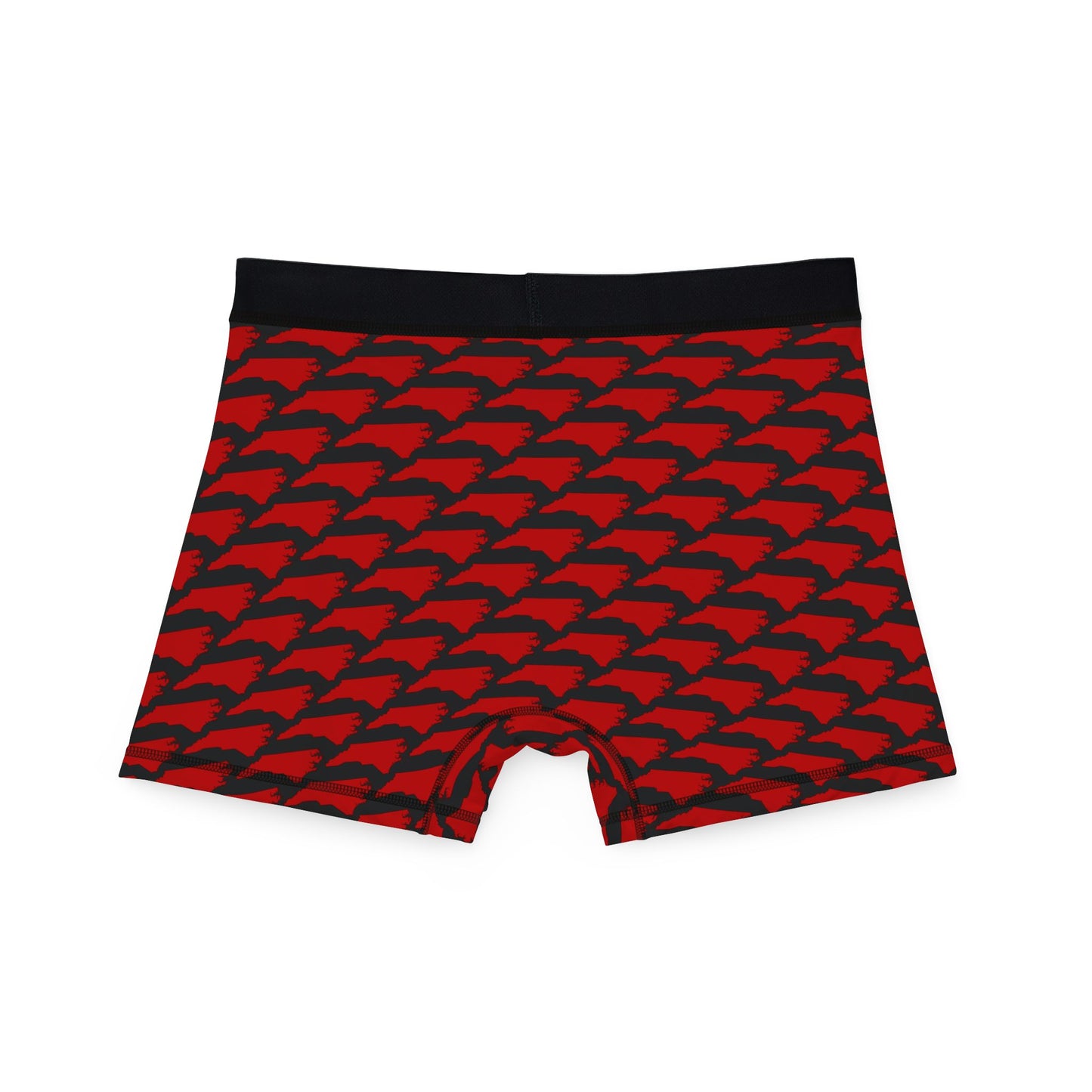 North Carolina State Pattern Boxer Briefs – Men’s Underwear (Red on Black)