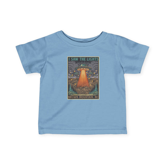 I Saw The Lights – Brown Mountain, NC – Infant Fine Jersey T-Shirt
