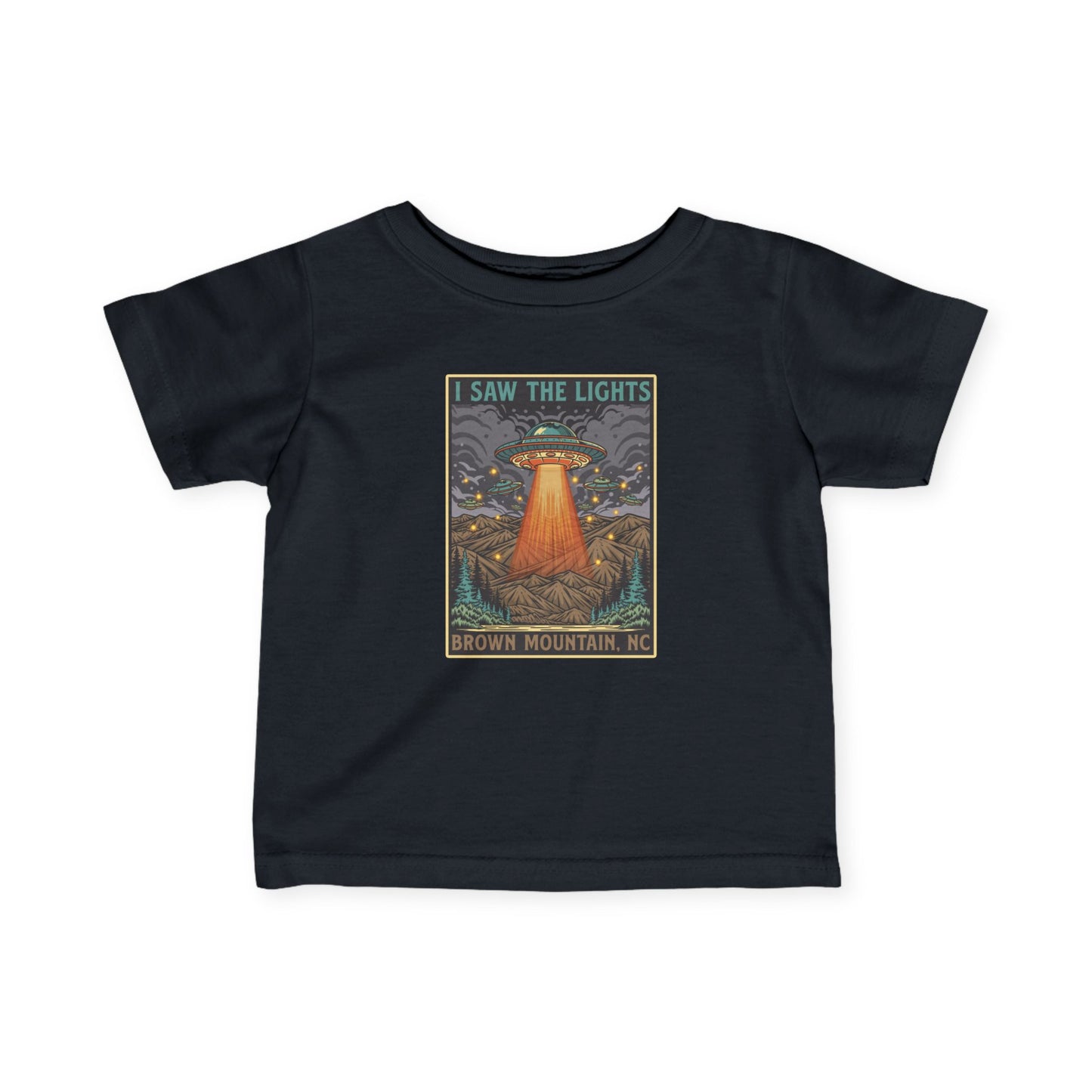 I Saw The Lights – Brown Mountain, NC – Infant Fine Jersey T-Shirt