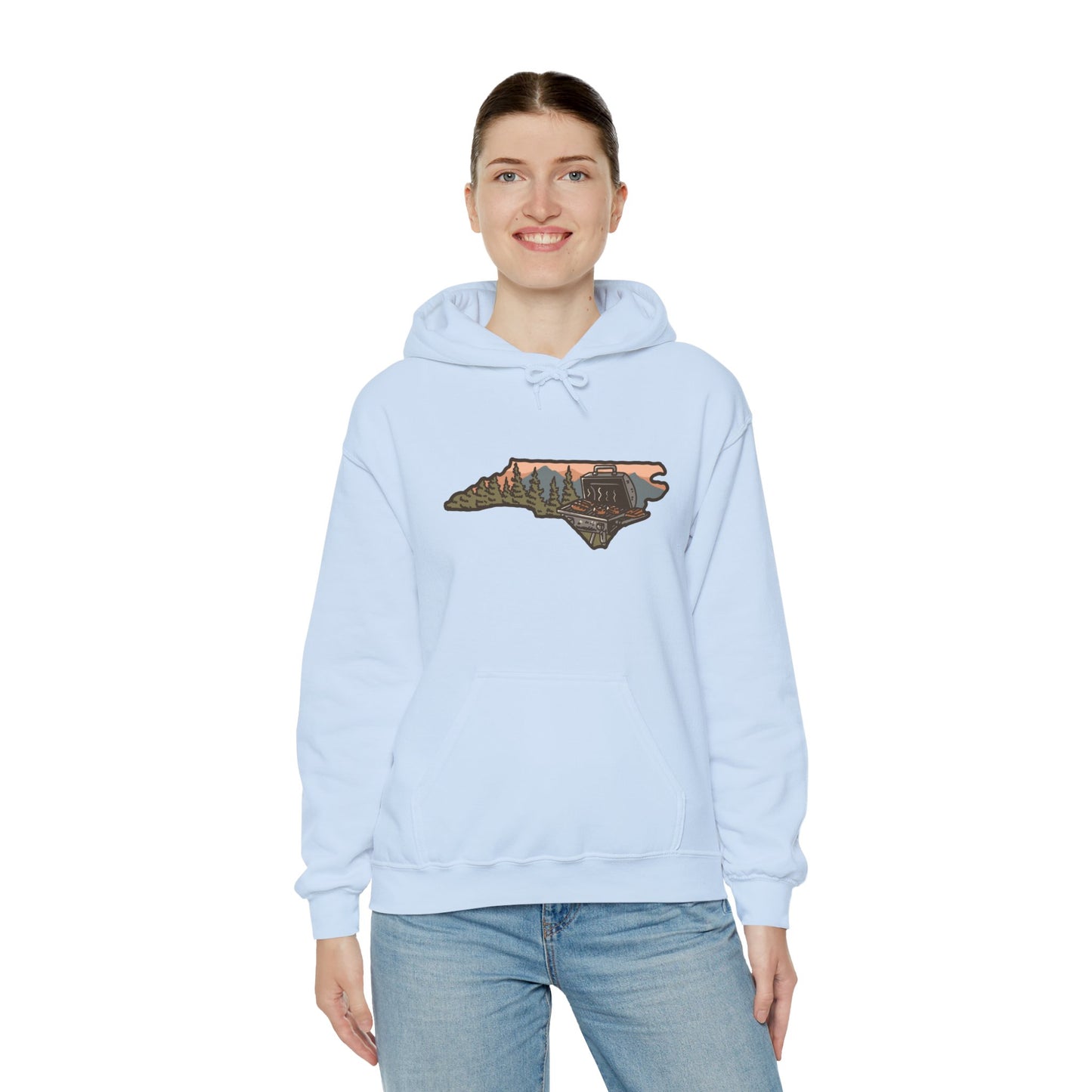 🔥 NC BBQ Mountain Scene Women's Hoodie – Everyday Wear Edition