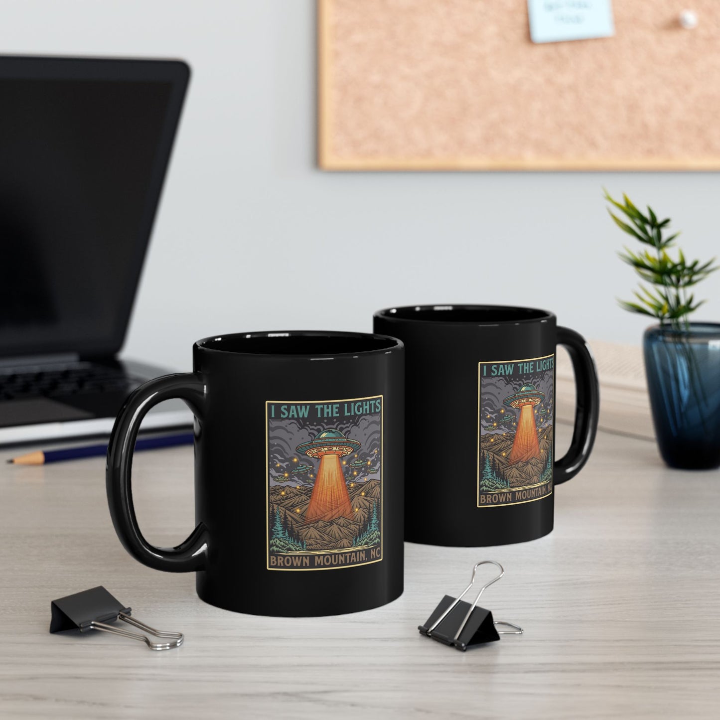 I Saw the Lights – Brown Mountain, NC - 11oz Black Ceramic Coffee Mug