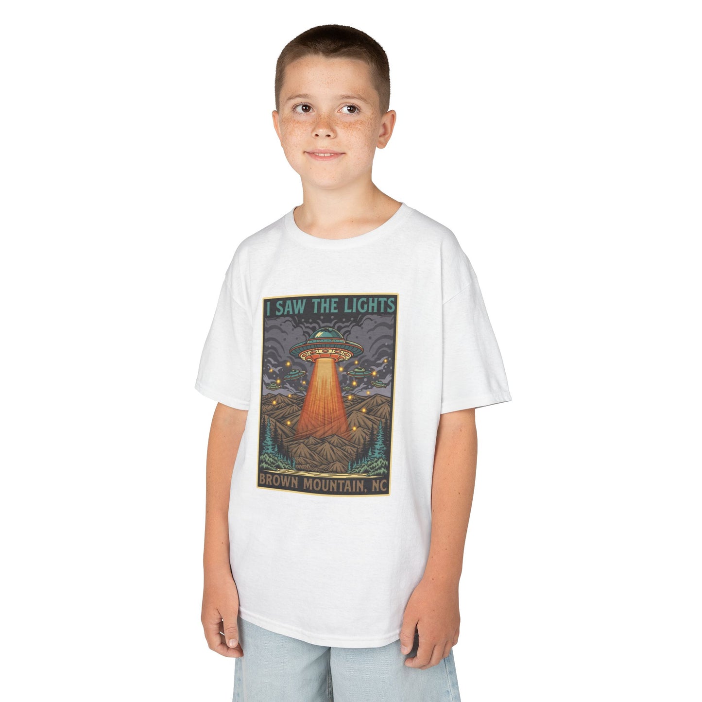 I Saw the Lights – Brown Mountain, NC – Kids Heavy Cotton Tee