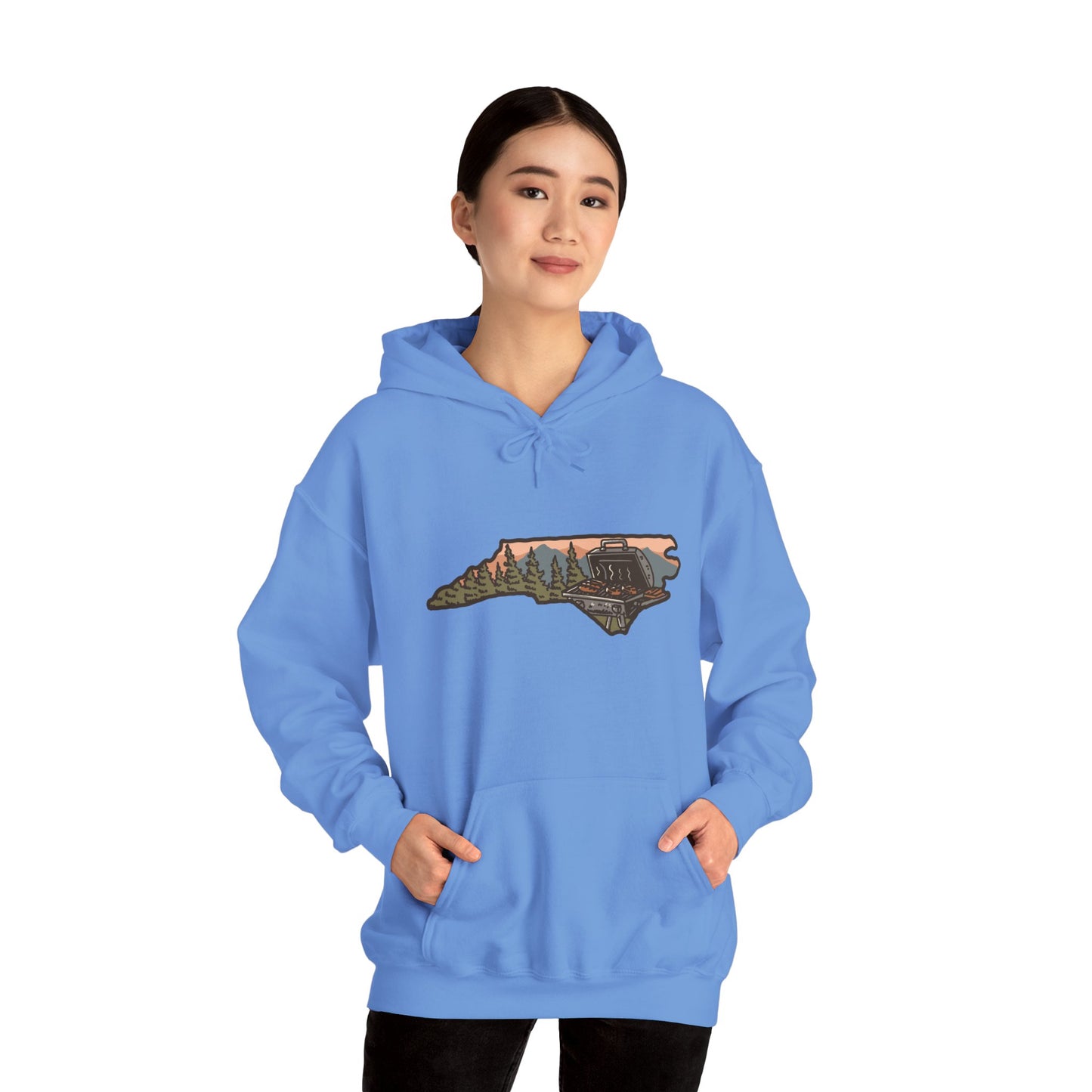 🔥 NC BBQ Mountain Scene Women's Hoodie – Everyday Wear Edition