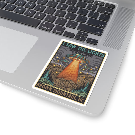 I Saw the Lights – Brown Mountain NC Sticker | Kiss-Cut UFO Mystery Vinyl