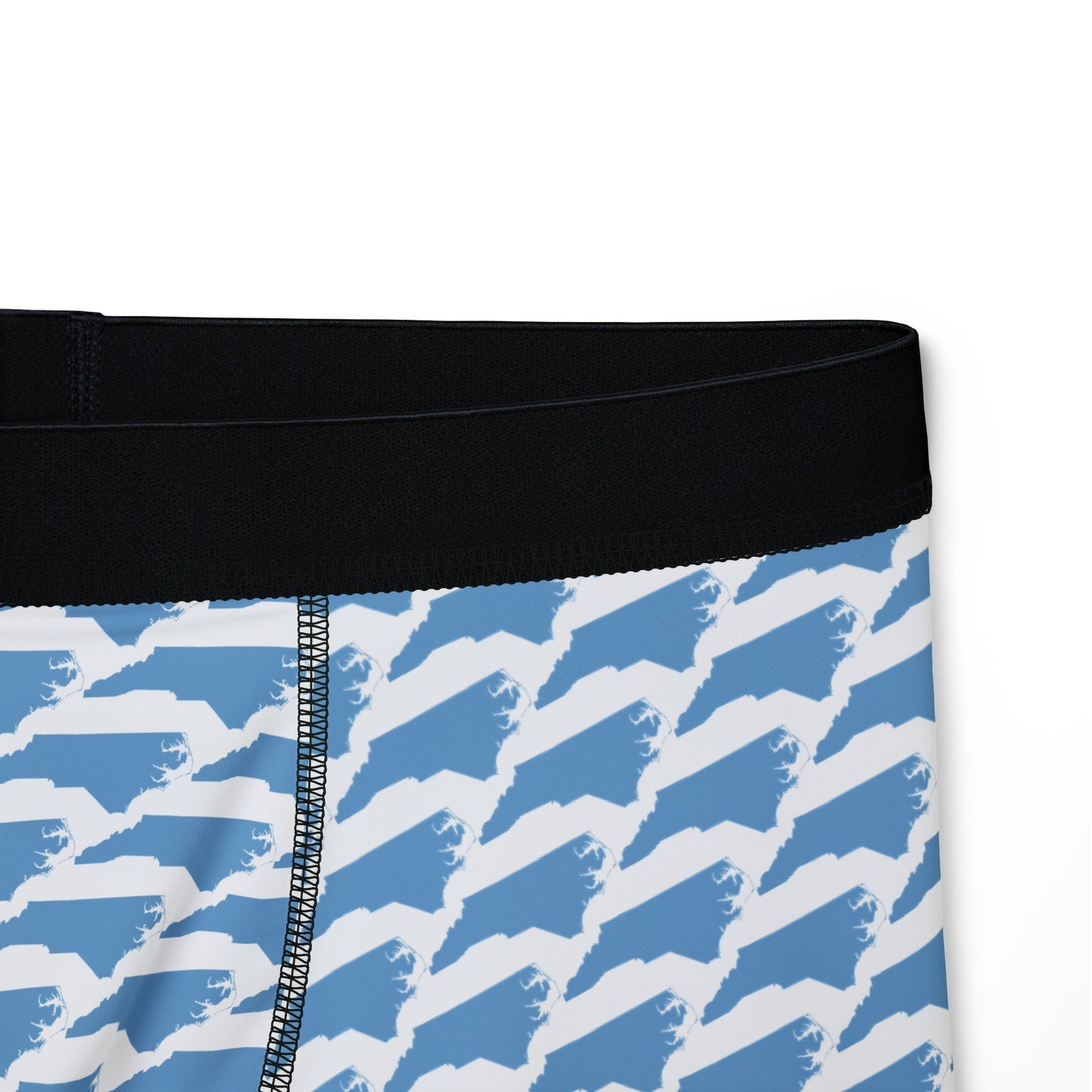North Carolina State Pattern Boxer Briefs – Men’s Underwear (Baby Blue on Black)