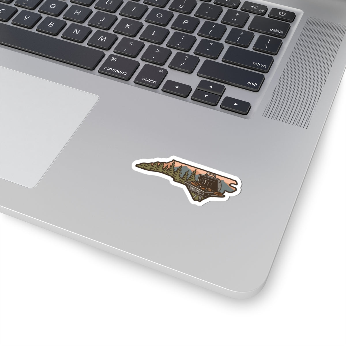 NC BBQ Mountain Scene Sticker – Kiss-Cut Carolina Grillin’ Vinyl
