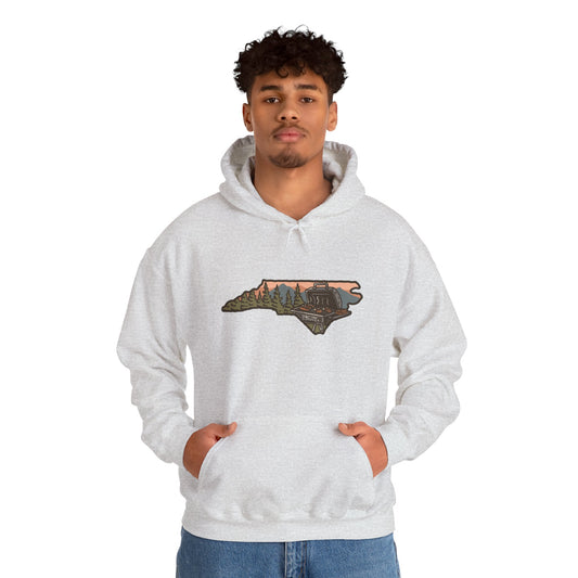 🔥 NC BBQ Mountain Scene Men's Hoodie – Everyday Wear Edition