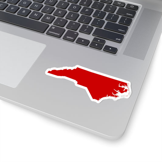 North Carolina Silhouette Sticker in Bold Red Kiss-Cut Vinyl for Carolina Pride
